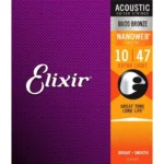Elixir Strings 80/20 Bronze Acoustic Guitar Strings w NANOWEB Coating, Custom Light (.010-.047) - Image 2