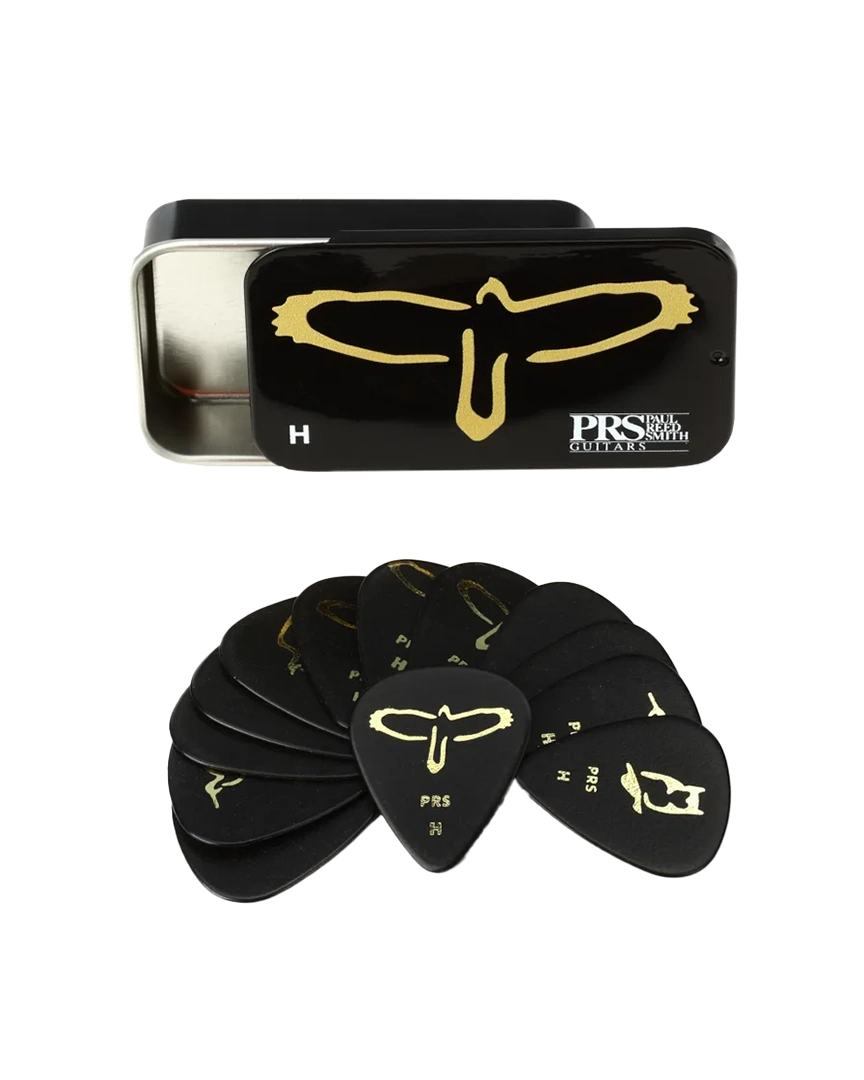 PRS heavy picks PRS Heavy Size Gold Birds Assorted Picks with Tin 12 Picks - Image 1